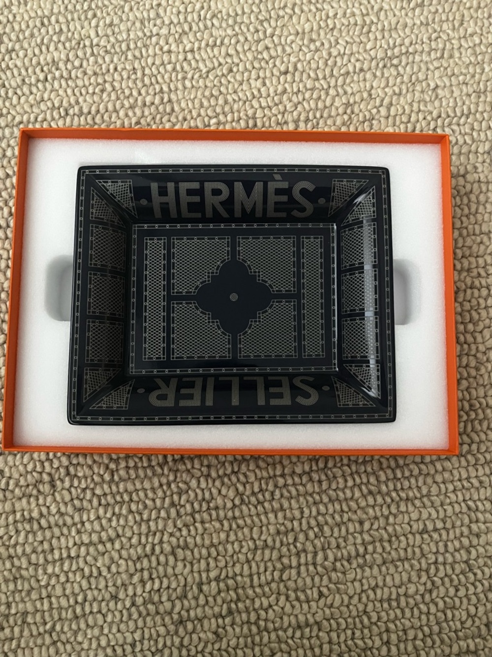 Hermes Sellier change tray BRAND NEW In Original Box & Bag Platine Blue Color